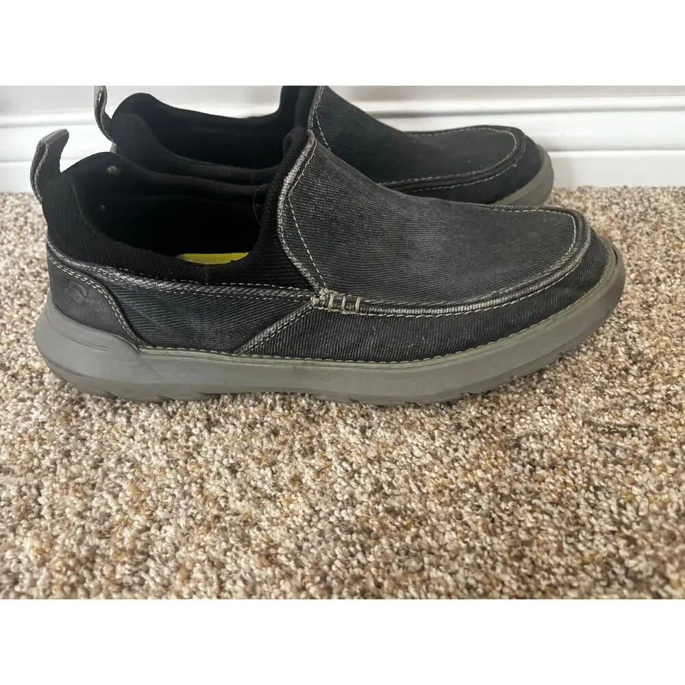 GUC Sketchers gray canvas slip on casual loafer shoe, woth memory foam, size 11
